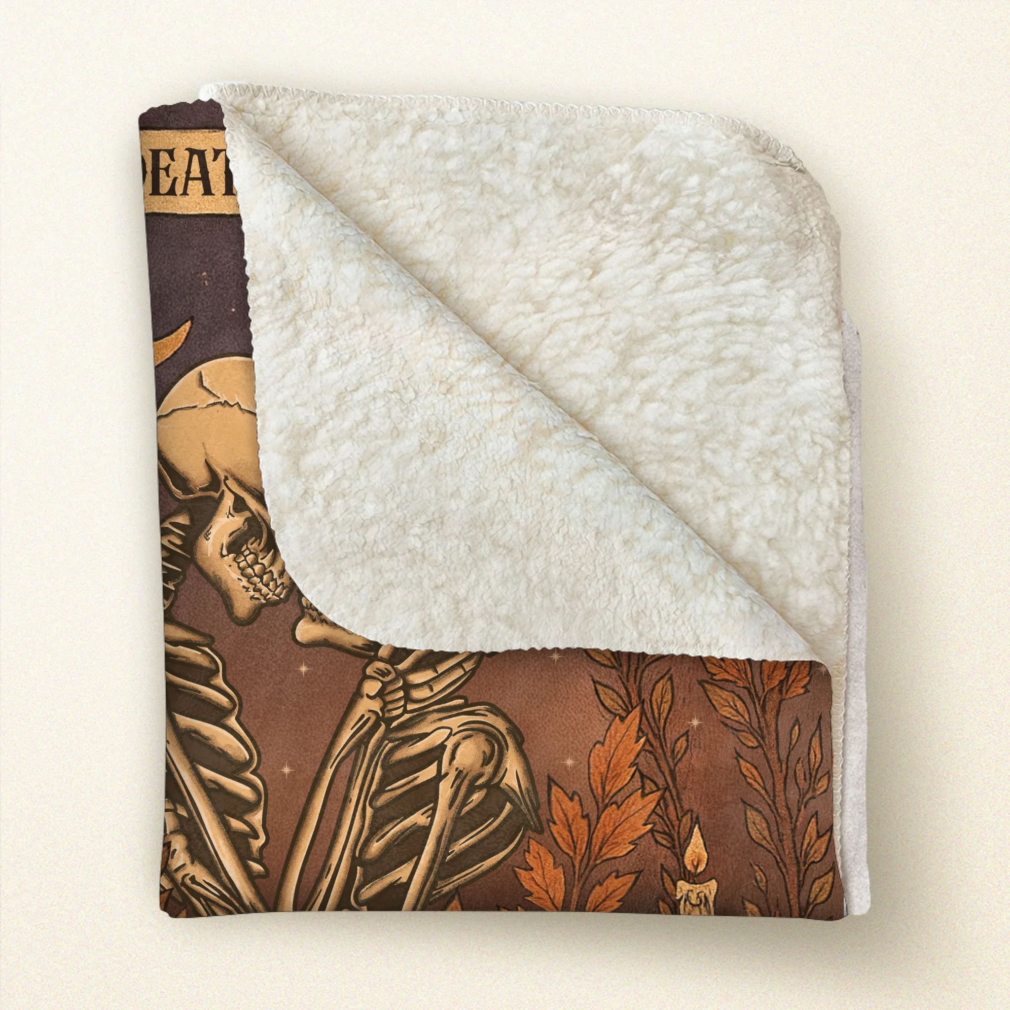 Personalized Skeleton Couple Cottage Quilt/Fleece Throw Blanket - Gift Idea For Couple - Til' Death Do Us Part